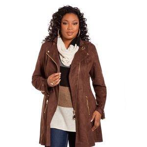 Studded faux suede jacket by Ashley Stewart